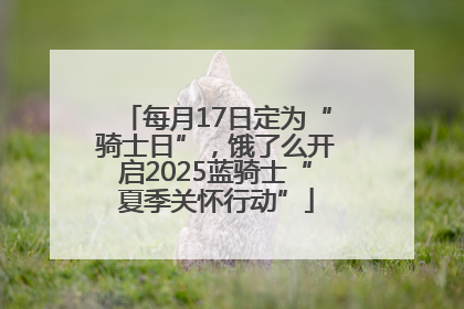 每月17日定为“骑士日”，饿了么开启2025蓝骑士“夏季关怀行动”