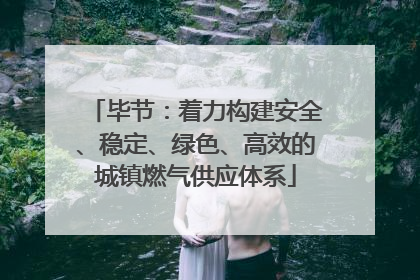 毕节：着力构建安全、稳定、绿色、高效的城镇燃气供应体系