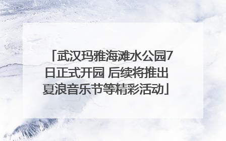武汉玛雅海滩水公园7日正式开园 后续将推出夏浪音乐节等精彩活动