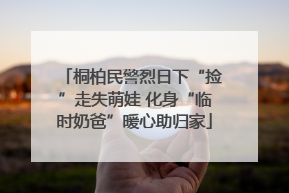 桐柏民警烈日下“捡”走失萌娃 化身“临时奶爸”暖心助归家