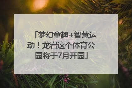 梦幻童趣+智慧运动！龙岩这个体育公园将于7月开园