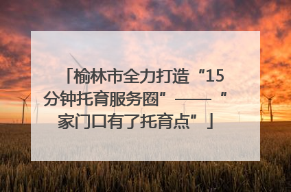 榆林市全力打造“15分钟托育服务圈”——“家门口有了托育点”