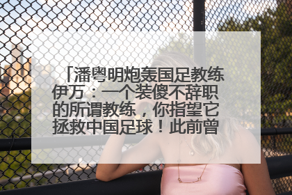 潘粤明炮轰国足教练伊万：一个装傻不辞职的所谓教练，你指望它拯救中国足球！此前曾多次发文评价国足