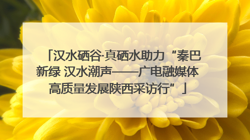 汉水硒谷·真硒水助力“秦巴新绿 汉水潮声——广电融媒体高质量发展陕西采访行”