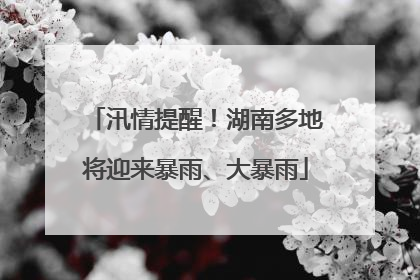 汛情提醒！湖南多地将迎来暴雨、大暴雨