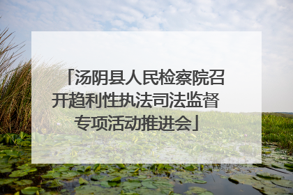汤阴县人民检察院召开趋利性执法司法监督专项活动推进会