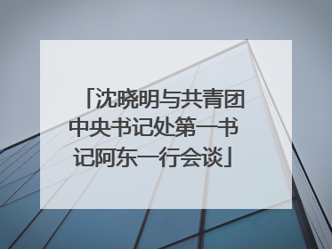 沈晓明与共青团中央书记处第一书记阿东一行会谈