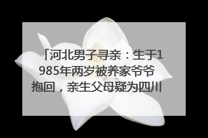河北男子寻亲：生于1985年两岁被养家爷爷抱回，亲生父母疑为四川仪陇人｜红星寻人