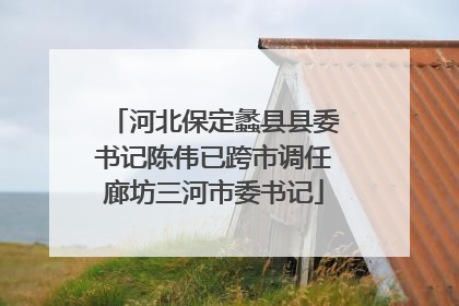 河北保定蠡县县委书记陈伟已跨市调任廊坊三河市委书记