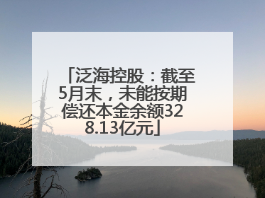 泛海控股：截至5月末，未能按期偿还本金余额328.13亿元