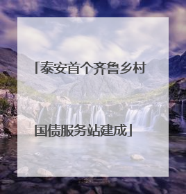 泰安首个齐鲁乡村国债服务站建成