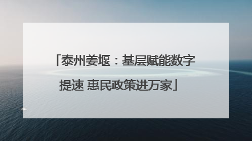 泰州姜堰：基层赋能数字提速 惠民政策进万家