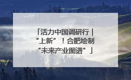 活力中国调研行｜“上新”！合肥绘制“未来产业图谱”