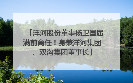 洋河股份董事杨卫国届满前离任！身兼洋河集团、双沟集团董事长