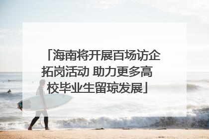海南将开展百场访企拓岗活动 助力更多高校毕业生留琼发展