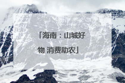 海南：山城好物 消费助农
