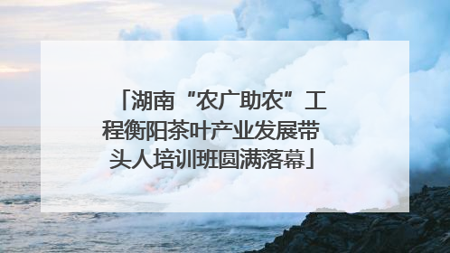 湖南“农广助农”工程衡阳茶叶产业发展带头人培训班圆满落幕