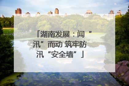 湖南发展：闻“汛”而动 筑牢防汛“安全墙”