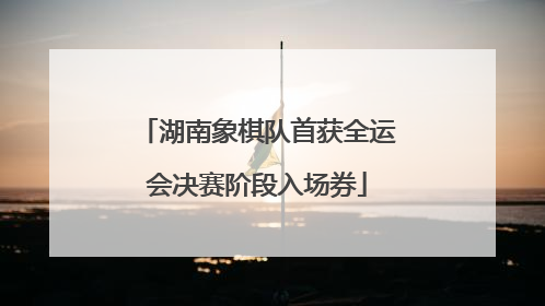 湖南象棋队首获全运会决赛阶段入场券