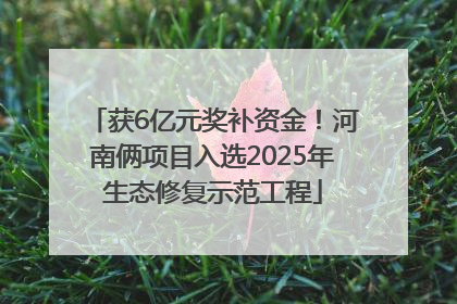 获6亿元奖补资金！河南俩项目入选2025年生态修复示范工程