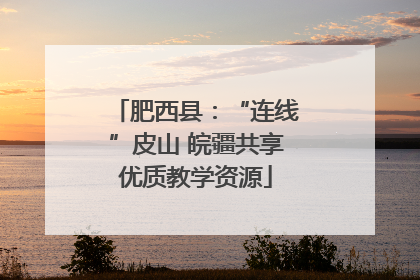 肥西县：“连线”皮山 皖疆共享优质教学资源
