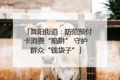 舞阳街道：防范预付卡消费“陷阱” 守护群众“钱袋子”