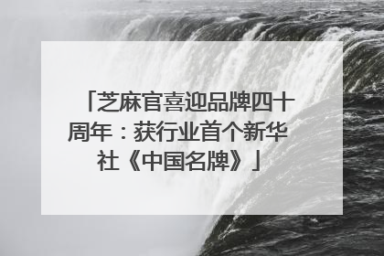 芝麻官喜迎品牌四十周年：获行业首个新华社《中国名牌》