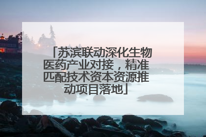 苏滨联动深化生物医药产业对接，精准匹配技术资本资源推动项目落地