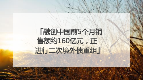 融创中国前5个月销售额约160亿元，正进行二次境外债重组