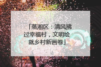 蒸湘区：清风拂过幸福村，文明绘就乡村新画卷