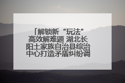 解锁新“玩法” 高效解难题 湖北长阳土家族自治县综治中心打造矛盾纠纷调处“终点站”