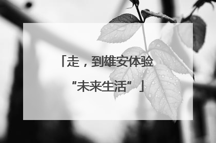走，到雄安体验“未来生活”