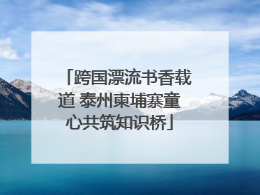 跨国漂流书香载道 泰州柬埔寨童心共筑知识桥