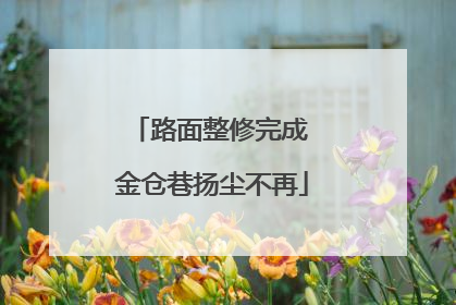 路面整修完成 金仓巷扬尘不再