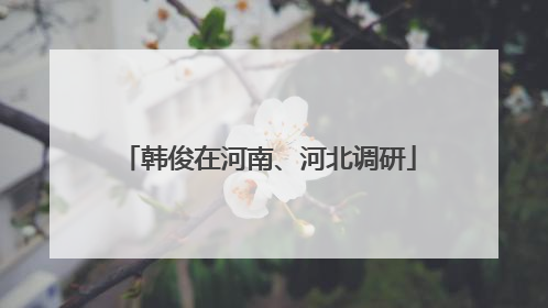 韩俊在河南、河北调研