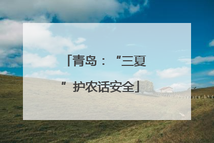 青岛：“三夏”护农话安全