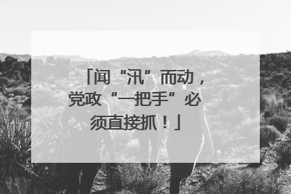闻“汛”而动，党政“一把手”必须直接抓！