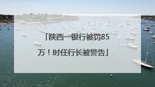 陕西一银行被罚85万！时任行长被警告