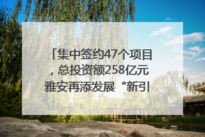 集中签约47个项目，总投资额258亿元 雅安再添发展“新引擎”｜数读西投