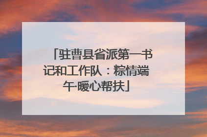 驻曹县省派第一书记和工作队：粽情端午·暖心帮扶