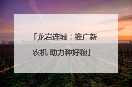 龙岩连城：推广新农机 助力种好粮