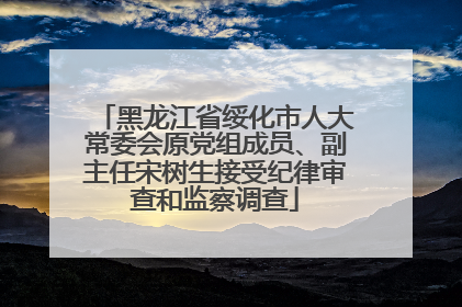 黑龙江省绥化市人大常委会原党组成员、副主任宋树生接受纪律审查和监察调查
