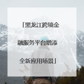 黑龙江跨境金融服务平台增添全新应用场景