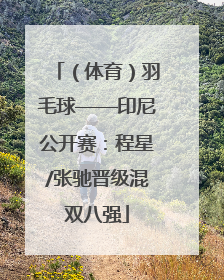 （体育）羽毛球——印尼公开赛：程星/张驰晋级混双八强