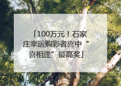 100万元！石家庄幸运购彩者喜中“喜相逢”最高奖