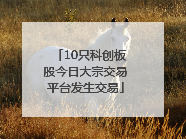 10只科创板股今日大宗交易平台发生交易