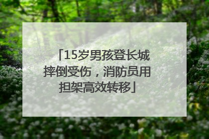 15岁男孩登长城摔倒受伤，消防员用担架高效转移