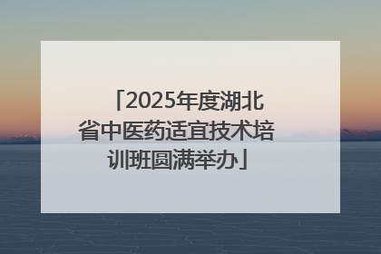 2025年度湖北省中医药适宜技术培训班圆满举办