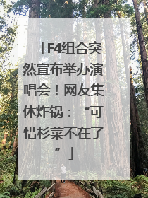 F4组合突然宣布举办演唱会！网友集体炸锅：“可惜杉菜不在了”